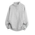 thumbnail image 2 of Donemore Men's Solid Color Half-Zip Pullover Long Sleeve Sport Sweatshirt Casual Fashion Pocket Design Versatile Comfortable Daily Wear, 2 of 9