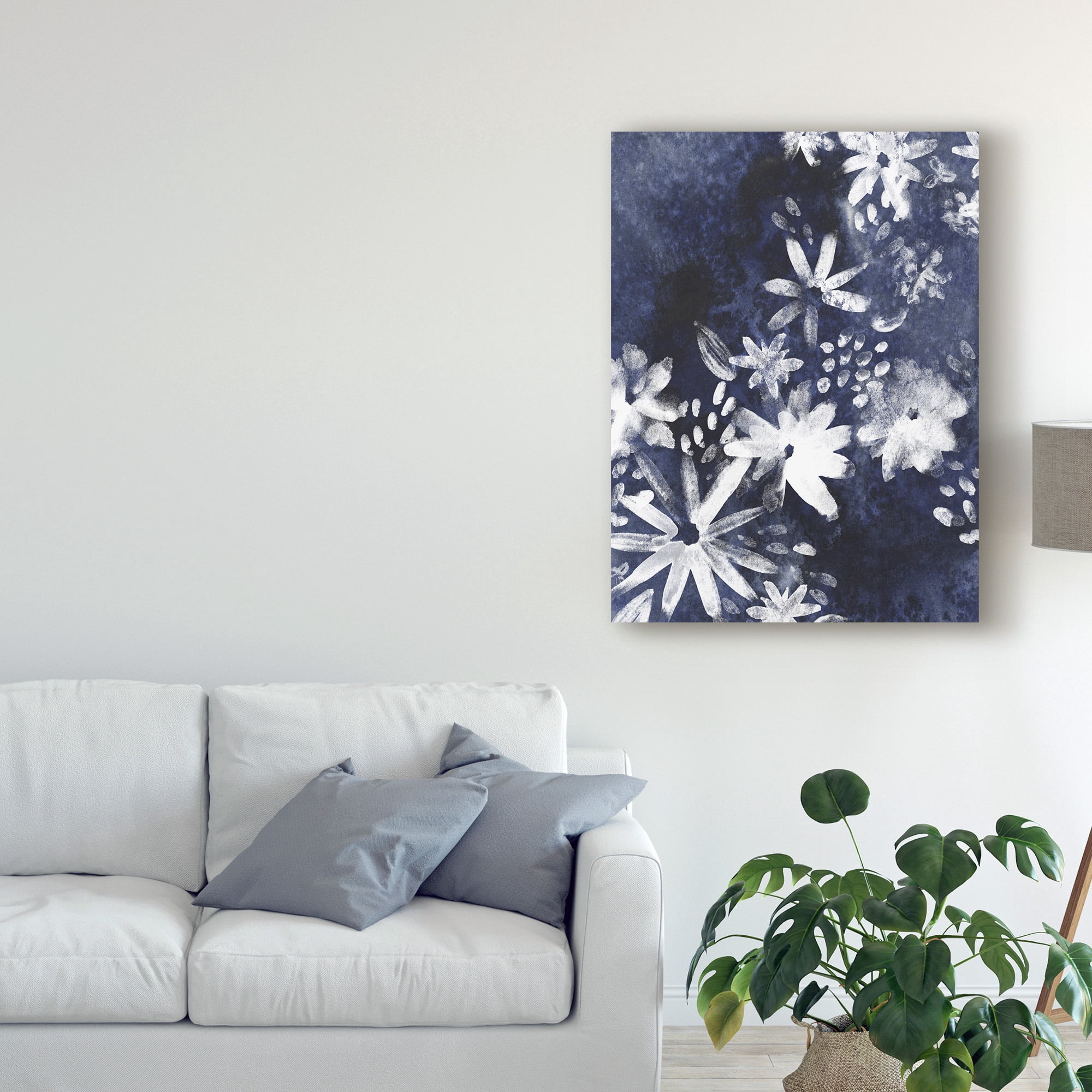 Trademark Fine Art 'Indigo Floral Gesture I' Canvas Art by June Erica Vess
