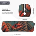 thumbnail image 3 of Cauagu Colorful Reptile And Leaves Print Leather Pencil Pen Case - Stationery Bag Portable Stationery Bag Big Capacity Pencil Pouch Cosmetic Organizer Bag for Men & Women, 3 of 7