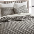 thumbnail image 3 of Studio 16, Toronto - Lana Silky Tencel 3-Piece Quilt/Coverlet Set (Full/Queen) - Soft Grey, 3 of 8