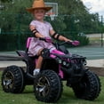 thumbnail image 6 of 24 Volt ATV for Kids, Joyracer 4 Wheeler for Kids, 4WD Power Car Wheels with 800W Motor, Bluetooth/MP3, Horn, Music, LED for Big Kids Gift, Pink, 6 of 9