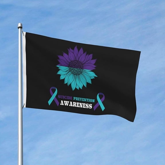 Suicide Prevention Awareness Garden Yard House 3x5 ft Flags Double Sided Print Banner Indoor Outdoor Party Home Decorations