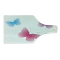 thumbnail image 2 of Animal Cutting Board, Butterfly Silhouettes Different Colors Wings Life Themed Image, Decorative Tempered Glass Cutting and Serving Board, Wine Bottle Shape, Dried Rose Pink and Blue, by Ambesonne, 2 of 5