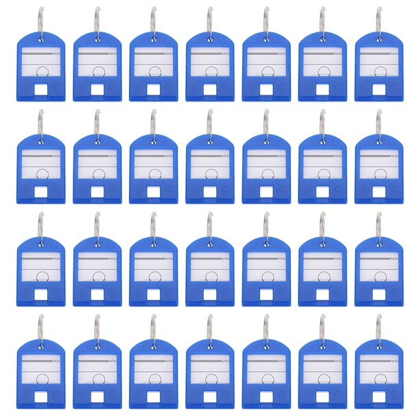 Etiquetas de identificación de las etiquetas de la clave de plástico de 50 unids Etiquetas de identificación de llavero portátil con anillos divididos