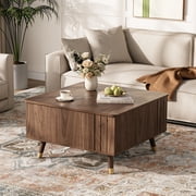 JOINICE Lift Top Coffee Table with Storage, Mid Century Modern Wooden Square Center Table,for Living Room, Walnut