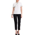 thumbnail image 2 of INSPIRE CHIC Women's Causal Contrast Tie Work Blouse XS White, 2 of 5