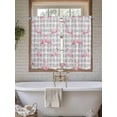 thumbnail image 4 of Pink Flamingo Bathroom Window Curtain, Summer Tropical Animals Grey Plaid Light Filtering Coffee Kitchen Curtains, Bedroom Living Room Curtains 2 Panel 84"x45", 4 of 6