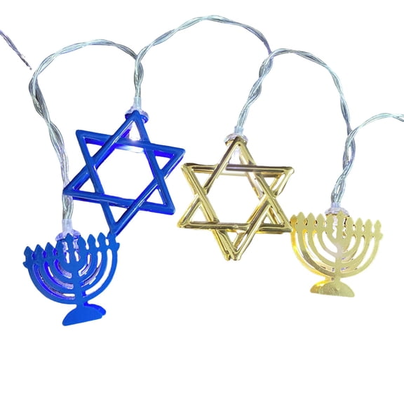 Chanukah Hanukkah String Party Light Decors Candlestick Battery Operated For Home Lamp Decorations