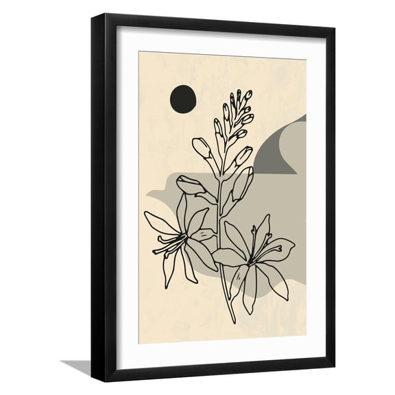 Art.com Abstract Flower 1 Giclee Print, Black Frame Wall Art, 17" x 23"