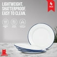 thumbnail image 2 of Red Co. Set of 4 Enamelware Metal Classic 10" Round Dinner Plate, Solid White/Navy Blue Rim, 2 of 9