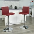 thumbnail image 2 of Flash Furniture Contemporary Burgundy Vinyl Adjustable Height Barstool with Panel Back and Chrome Base, 2 of 6