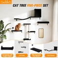thumbnail image 3 of COZIWOW Wall Mounted Cat Furniture, Cat Wall Shelves and Perches, Floating Cat Shelves for Wall Set of 5, BBlack, 3 of 9