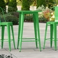 thumbnail image 6 of 24" Square All Weather Green Metal Restaurant Patio Bar Height Table For Indoor or Outdoor Use, 6 of 6
