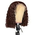 thumbnail image 3 of Alaparte Small Roll Front Lace Mesh Button Mesh Wrap Stick Soft,Human Hair Wig,Deep Wavy Lace Front Wig,Pre Combed HD Front Black Female Curly Wig,16 Inches,Synthetic Curly Wig, 3 of 7