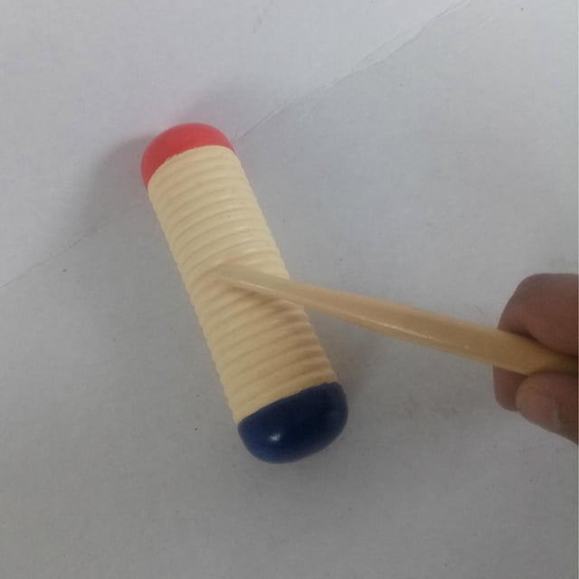HONMEET 1Pack Wooden Guiro Shaker Multi Color Bamboo Material Musical Instruments for Kids Various Occasions