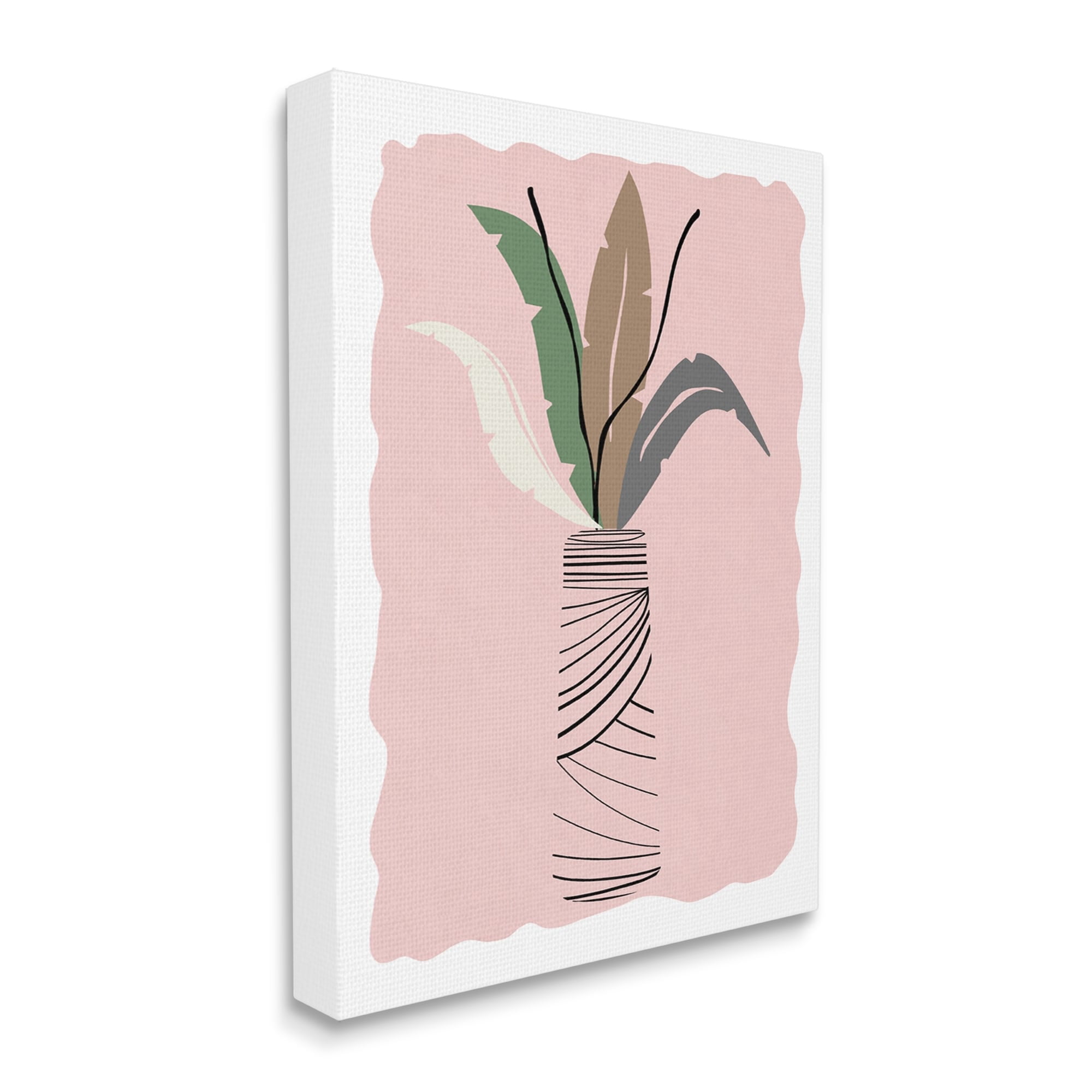 Stupell Industries Tropical Calathea Vines Modern Abstract Line Art Jar,30 x 40, Design by Daniela Santiago