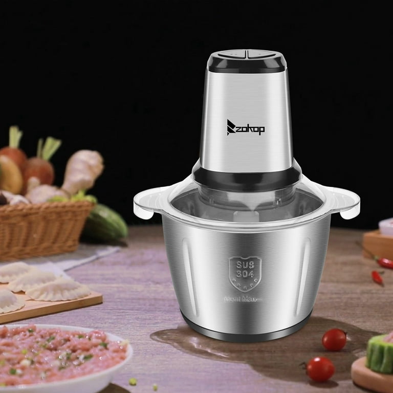 Electric Food Chopper, 2.8L Large Capacity Stainless Steel Food Processor  for Meat, Vegetables, Fruits and Nuts, Food Grade Meat Grinder Chopper with  Stainless Steel Bowl, Sharp Blades, JA2028 