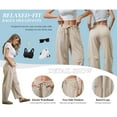 thumbnail image 6 of PUWEI Women's Barrel Leg Sweatpants High Waist Wide Leg Joggers Soft Lounge Pants with Pockets, 6 of 7