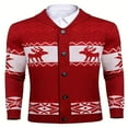 thumbnail image 1 of Men‘s Christmas Cardigans Ugly  Sweaters Reindeer Snowflake Shawl Collar Knitted Cardigan Sweater, 1 of 4