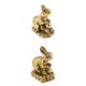 thumbnail image 1 of Estatua de conejo de latón chino Fengshui 2 piezas Gloria Ornamento animal del zodiaco chino, 1 of 9