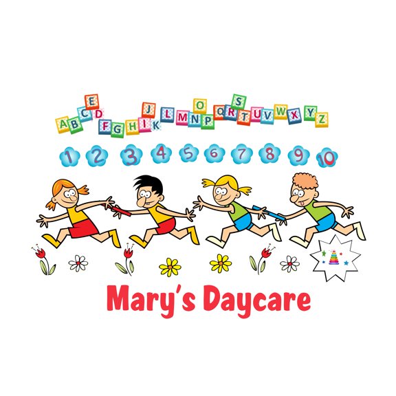 Multicolored Daycare Alphabet Numbering Peel and Stick Wall Decals - Custom Name Giant Wall Decal- Vinyl Sticker Decoration for Daycare Classroom or Playroom-Size : 10" x 7".