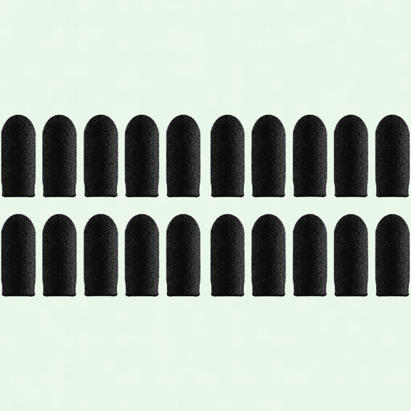 Gaming Finger Sleeves, 20 Pcs Touchscreen Thumb Protectors for Game, Black