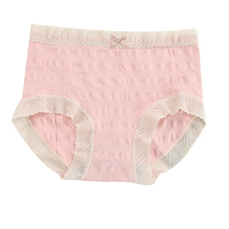 Yuzhih Panties for Women Mid Rise Lace Trim Underpants Stretch Soft Breathable Underwear Full Coverage Briefs