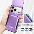 thumbnail image 7 of Compatible with iPhone 17 Pro Phone Case,With Sliding Camera Cover,2-in-1 Heavy Duty Design,Rugged Non-Slip Shockproof Anti-Scratch Protection Anti-fall Durable Phone Case,Purple, 7 of 7