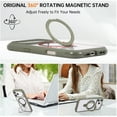 thumbnail image 2 of for iPhone 14 Case with Stand, Built-In 360° Rotation Ring Kickstand, Compatible with MagSafe, Luxury Ultra Slim Drop Protective Lightweight Non-Slip Bumper Frame Phone Cover, Armygreen, 2 of 8