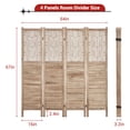 thumbnail image 2 of Ataucjin 4 Panels Room Divider 67 Inch Tall, Folding Room Divider, Freestanding Wooden Privacy Screens, Room Separation, Folding Privacy Screens for Home Office Restaurant Bedroom, 2 of 7