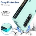 thumbnail image 6 of ELEHOLD for Samsung Galaxy Z Fold 4 Rugged Case, Armor Hard PC Soft TPU Hybrid Anti-Drop Camera Lens Protection Shockproof Glossy Non-Slip Slim Fit Case for Z Fold4 7.6 inch,Mint, 6 of 6