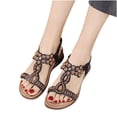 thumbnail image 1 of Sandalias de verano para mujer, sandalias planas sin cordones, zapatos romanos de cristal, sandalias informales con punta abierta Wmkox8yii nm7733, 1 of 3