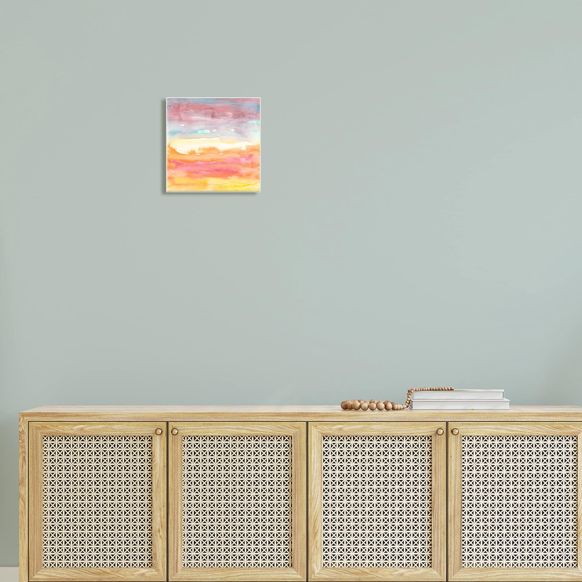 Stupell Industries Abstract Landscape Red Orange Sun Rays Watercolor Painting Unframed Art Print Wall Art, Design by Elvira Errico