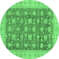 thumbnail image 1 of Ahgly Company Indoor Round Oriental Emerald Green Modern Area Rugs, 8' Round, 1 of 4