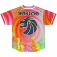 thumbnail image 6 of Seven Lions Geometric color Baseball Jersey Men/Women Casual Thin button Baseball uniform Oil Slick Custom Short Sleeves Jersey, 6 of 7