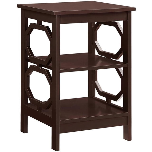 Pemberly Row Table d'Appoint Carrée Moderne de 16 Pouces en Fini Bois Espresso