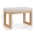 thumbnail image 4 of Bouclair Oatmeal Fabric and Natural Wood Bench, 4 of 4
