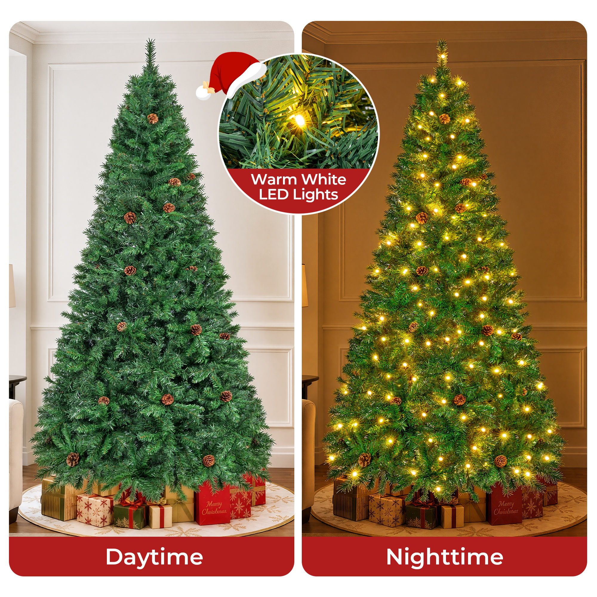 FIRSTNESS 6 Ft Pre-Lit Christmas Tree with 925 Branch Tips photo 5