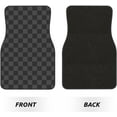 thumbnail image 2 of Car Floor Mats Carpet 4pcs Gray Checkerboard Floor Mats for Cars Universal Vehicle Front Rear Rugs Car Decor Accessories for Trucks, 2 of 6
