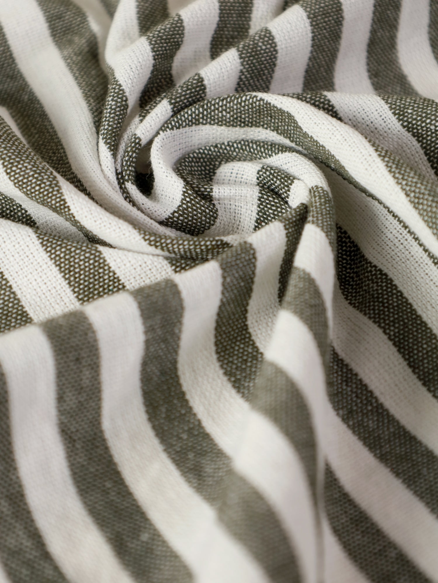 The Art Box Gauze Linen Striped Curtain Tie Top Green Window Curtain Panel Pack of 2 Curtain Set, 52" x 36"