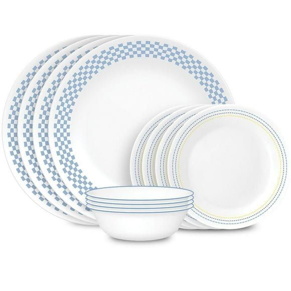 Corelle Amelia 12-Piece Glass Dinnerware Set (Service for 4), AMELIA 12PC SET