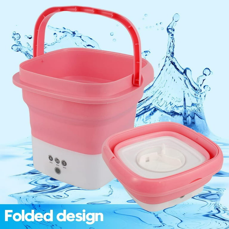 Portable Washing Machine, Mini Folding Washer and Dryer Combo,with Small  Foldable Drain Basket for Underwear, Socks, Baby Clothes, Travel, Camping