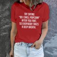 thumbnail image 1 of mfyjkho Tops De Moda Para Mujer, Blusa De Manga Corta Para Mujer Con Estampado De Letras Divertidas Para El Trabajo En Verano Tops De Gimnasio Para Mujer Xl, 1 of 8