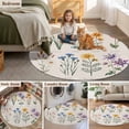 thumbnail image 6 of Vintage Herb Round Area Rugs 3 ft, Pastoral Flower Country Decoration Washable Small Area Rug with Non-Slip Sturdy Edge Binding Round Front Door Mat Floor Carpet for Entryway, 6 of 9