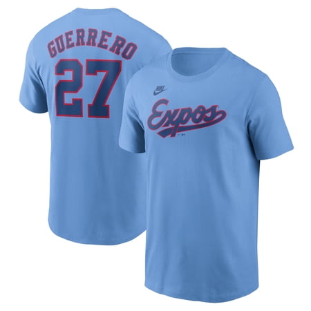Men's Nike Vladimir Guerrero Powder Blue Montreal Expos Cooperstown Collection Fuse Name & Number T-Shirt