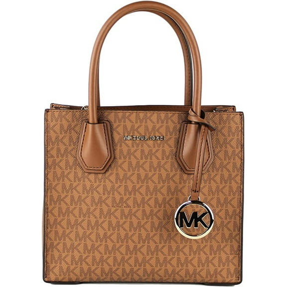 Michael Kors Women's Medium Mercer Bonded Leather Tote Shoulder Bag - Bright Red