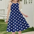 thumbnail image 2 of Moocorvic Girls Toddler Dress 4th of July Kids Dresses Casual Sleeveless Sundress Red White And Blue Print Party Outfits Holiday Clothes, 2 of 7