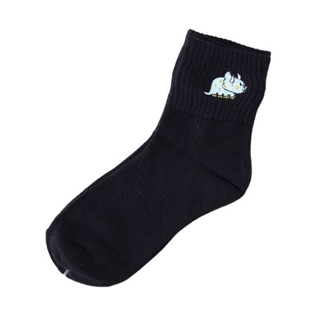 Monstrate 1 par de calcetines de algodón para mujer, bordado de tubo medio, transpirables, cómodos, informales, encantadores calcetines deportivos para Suministros térmicos tipo 5 Monstrate HA071734-05