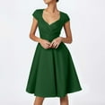 thumbnail image 2 of Vestido retro de fiesta liso para mujer: diseño informal de corte A, cintura alta para diversas ocasiones, tallas S-XXL., 2 of 5