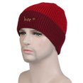 thumbnail image 5 of Ljudmp Womens Mens Color Block Ribbed Knit Beanie Stretch Brimless Hat Winter Thick Casual Windproof Daily Knit Skull Cap Wine, 5 of 5